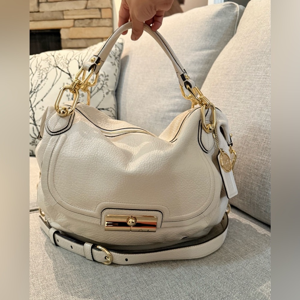 COACH LIMITED EDITION- Kristin Large Satchel in Pebble Leather- Bone Color.